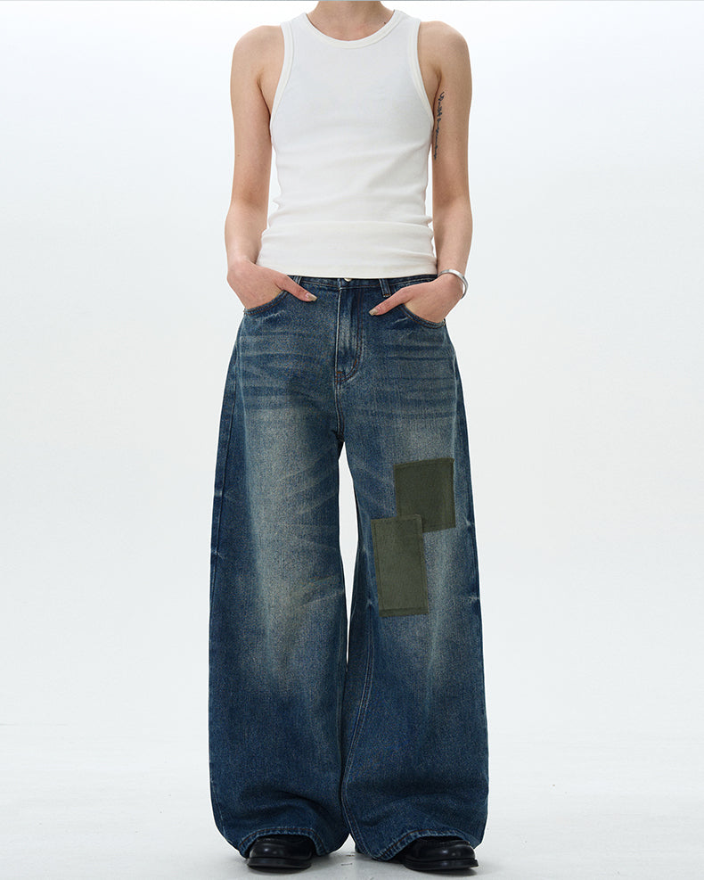 MADWITCH PATCHWORK WASHED DENIM JEANS #DR6201