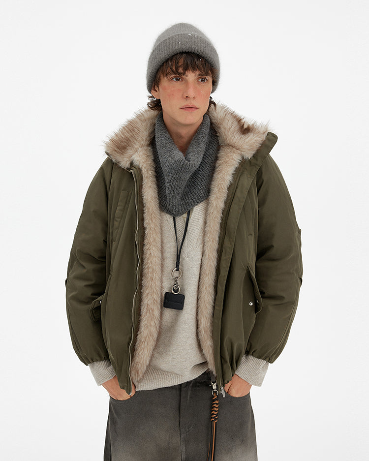 MADWITCH VINTAGE CARGO FUR PARKA #MF8618