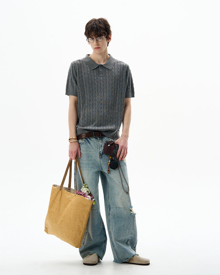 MADWITCH POLO KNIT TEE #LX010