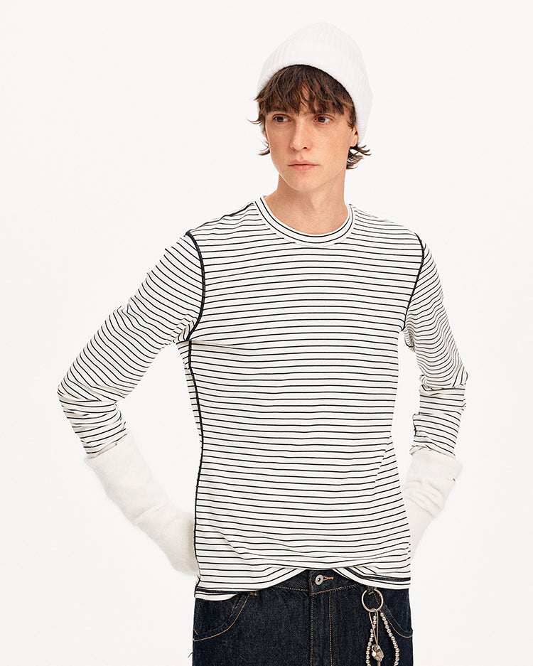 MADWITCH COLORBLOCK TENCEL STRIPE TEE #TC108