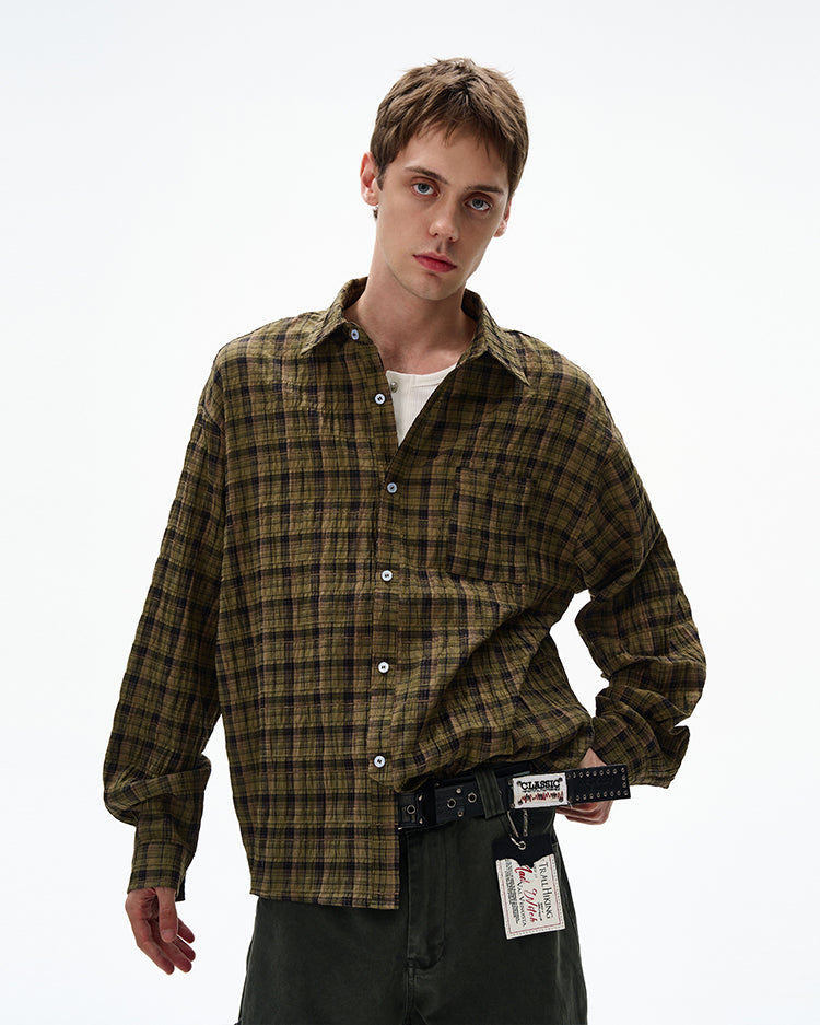 MADWITCH UNISEX AUTUMN PLAID SHIRT #CR6252