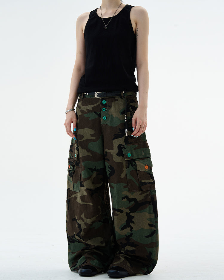 MADWITCH CAMO UTILITY CARGO PANTS #H5774