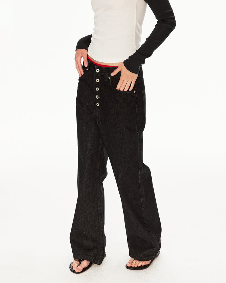 MADWIT VINTAGE BUTTON JEANS #G6969