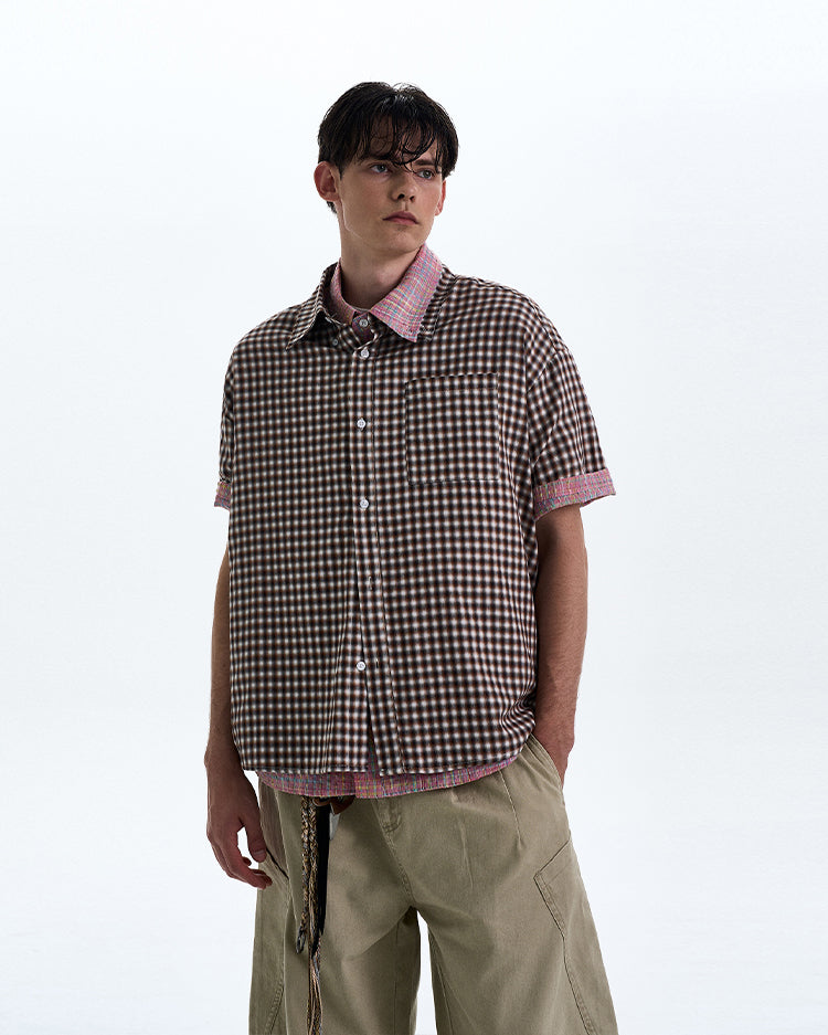 MADWITCH POLKA DOT CHECKERED SHIRT #CR222
