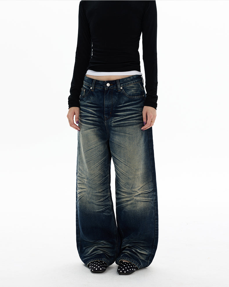MADWITCH HEAVY WASH WIDE LEG JEANS #DR9692