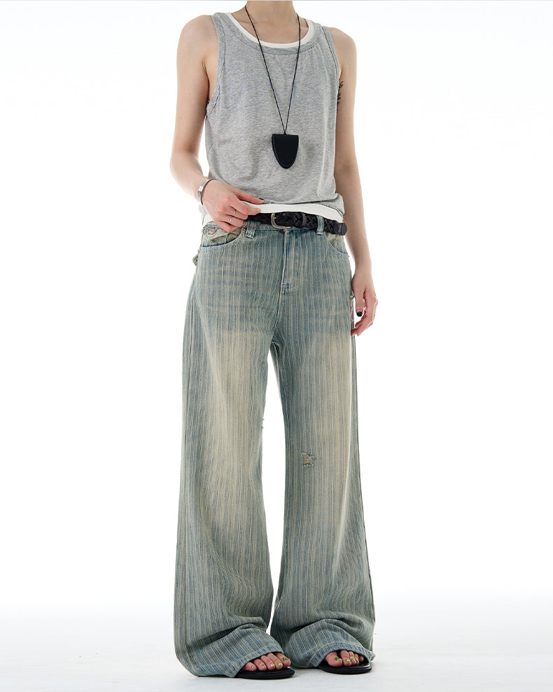 MADWITCH VINTAGE SLUB COTTON JEANS #Z011