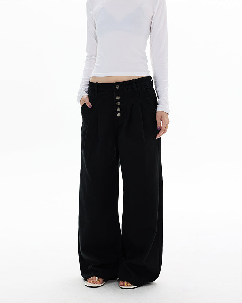 MADWITCH DOUBLE PLEAT BUTTON TROUSERS #G6935