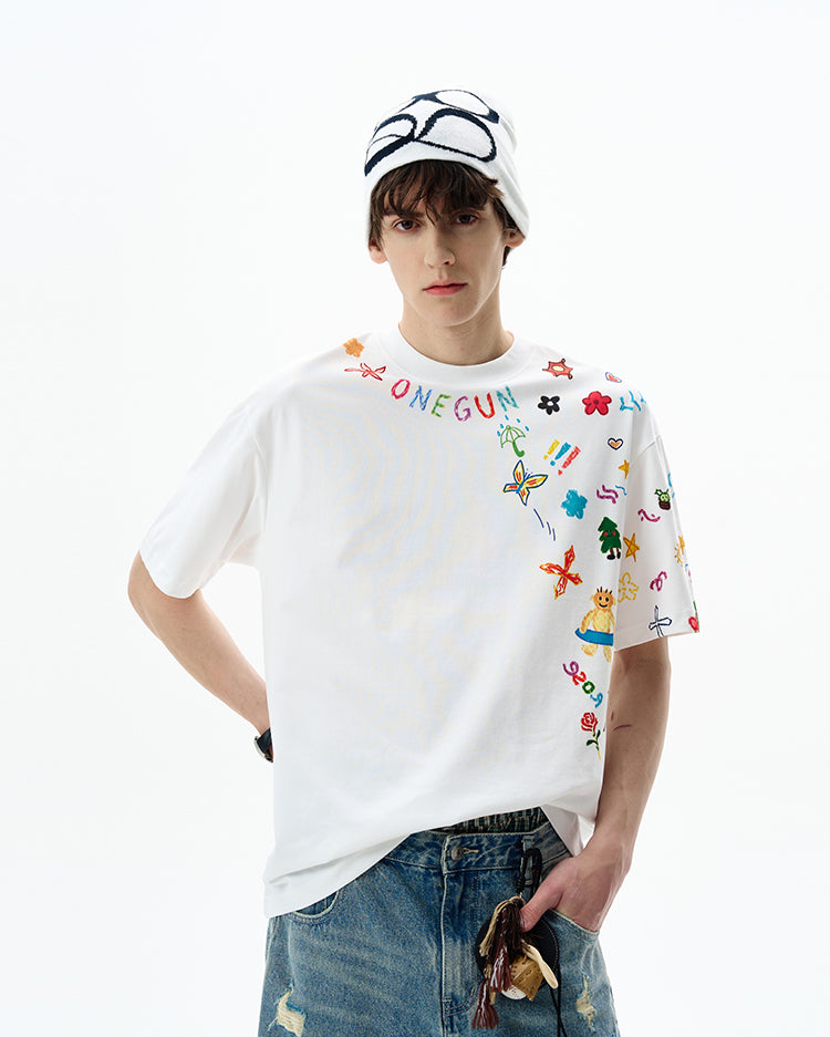MADWITCH GRAFFITI PRINT TEE #C828