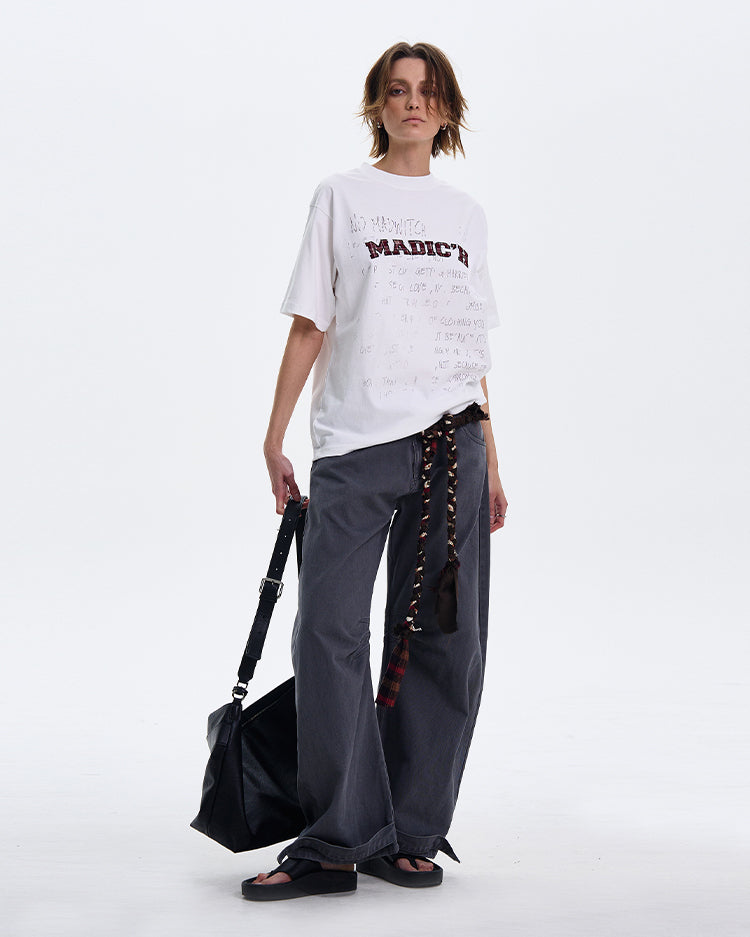 MADWITCH ORIGINAL LETTER PRINT T-SHIRT #MD4116