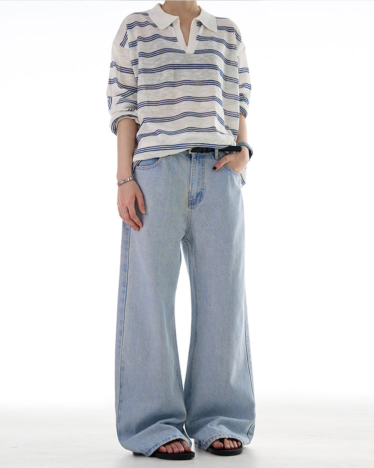 MADWITCH CLASSIC WASHED FLARE DENIM PANTS #CK3506
