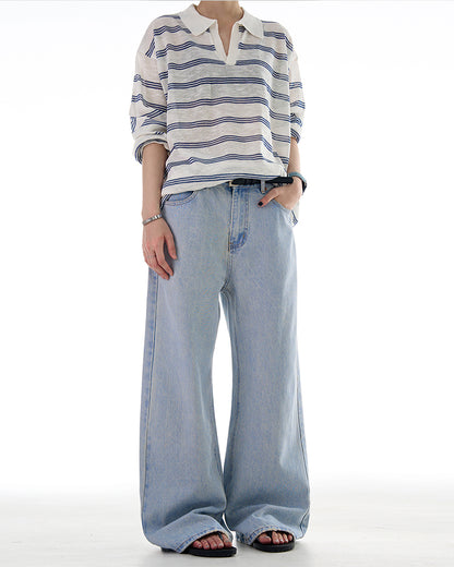MADWITCH CLASSIC WASHED FLARE DENIM PANTS #CK3506