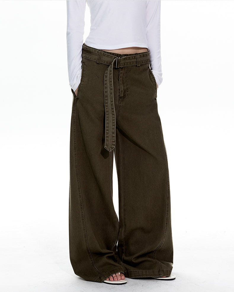 MADWITCH BELT DETAIL WIDE LEG JEANS #CK6919