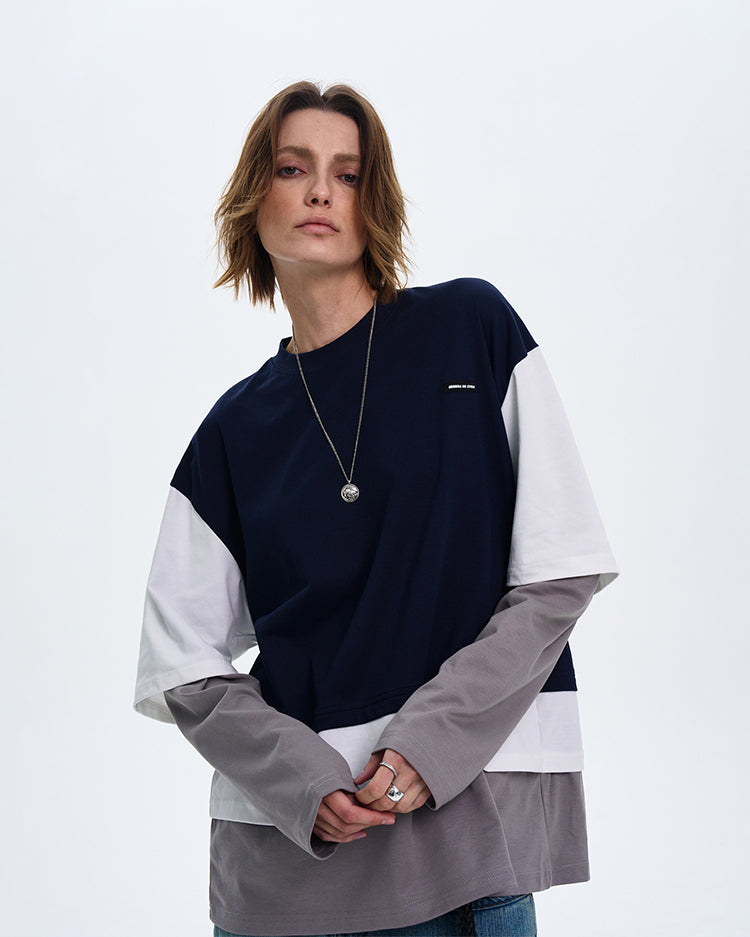 MADWITCH LAYERED FAUX TWO-PIECE HOODIE #6915