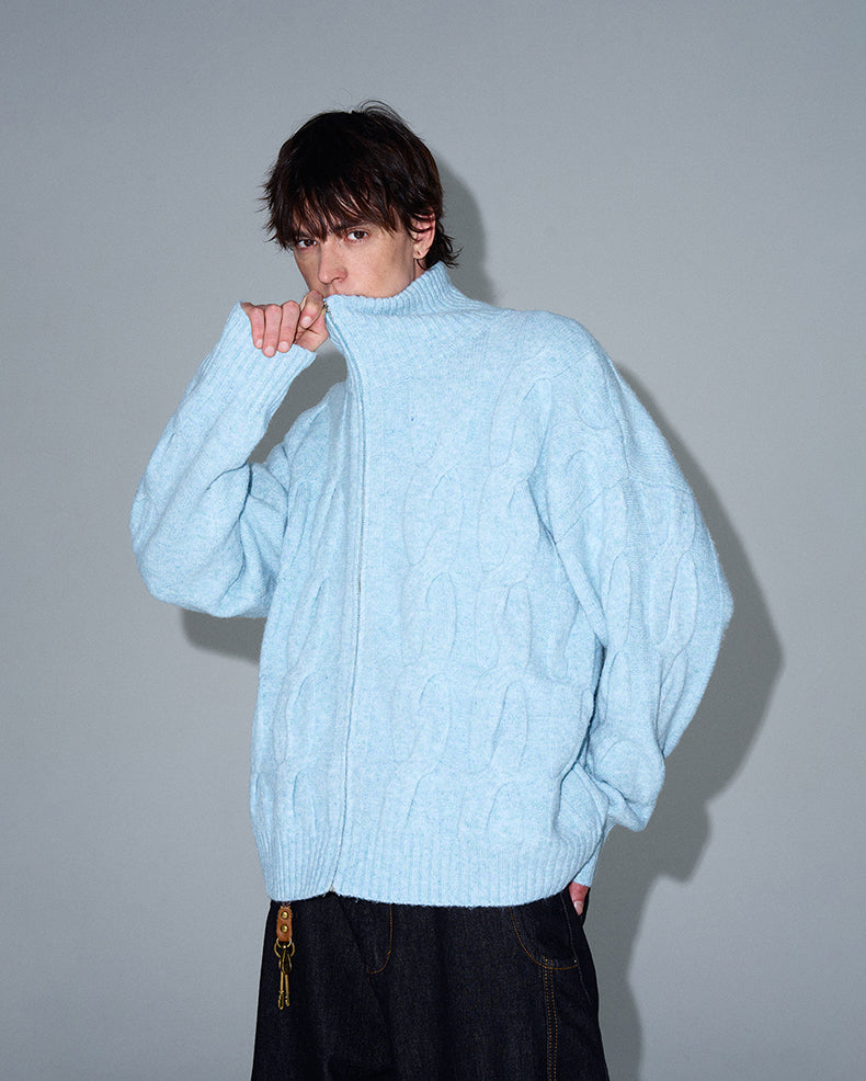 MADWITCH HALF-TURTLENECK CARDIGAN SWEATER #MY008