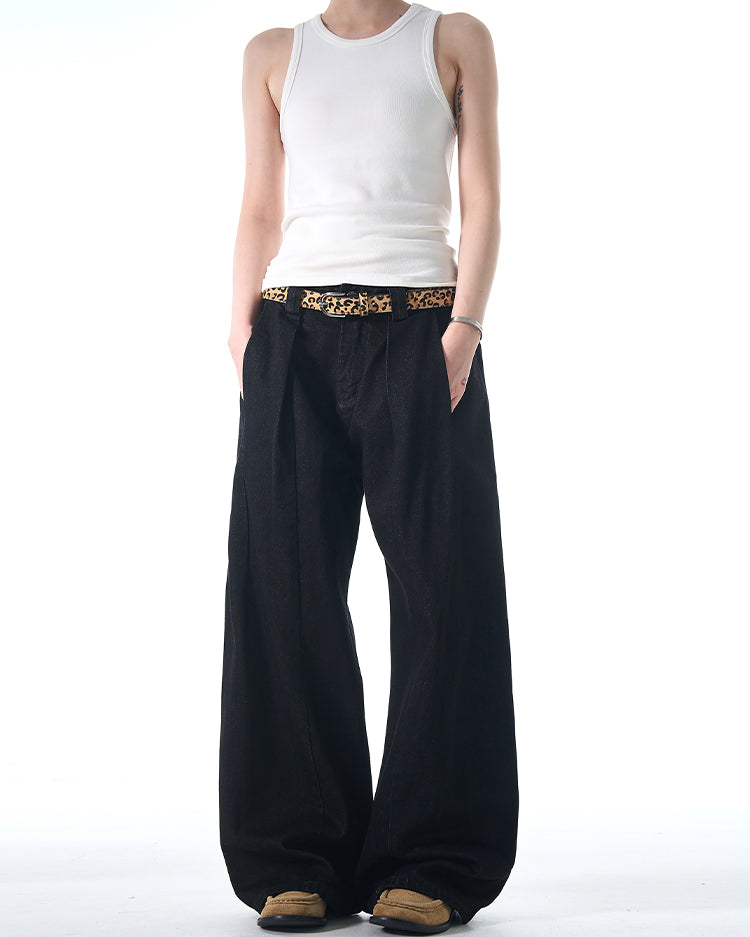 MADWITCH DOUBLE-PLEAT CASUAL JEANS #G6652
