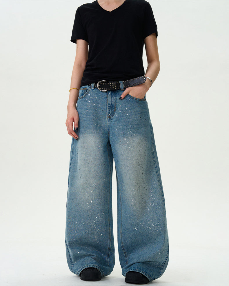 MADWITCH STAR PRINT WASHED DENIM JEANS #WHOA083