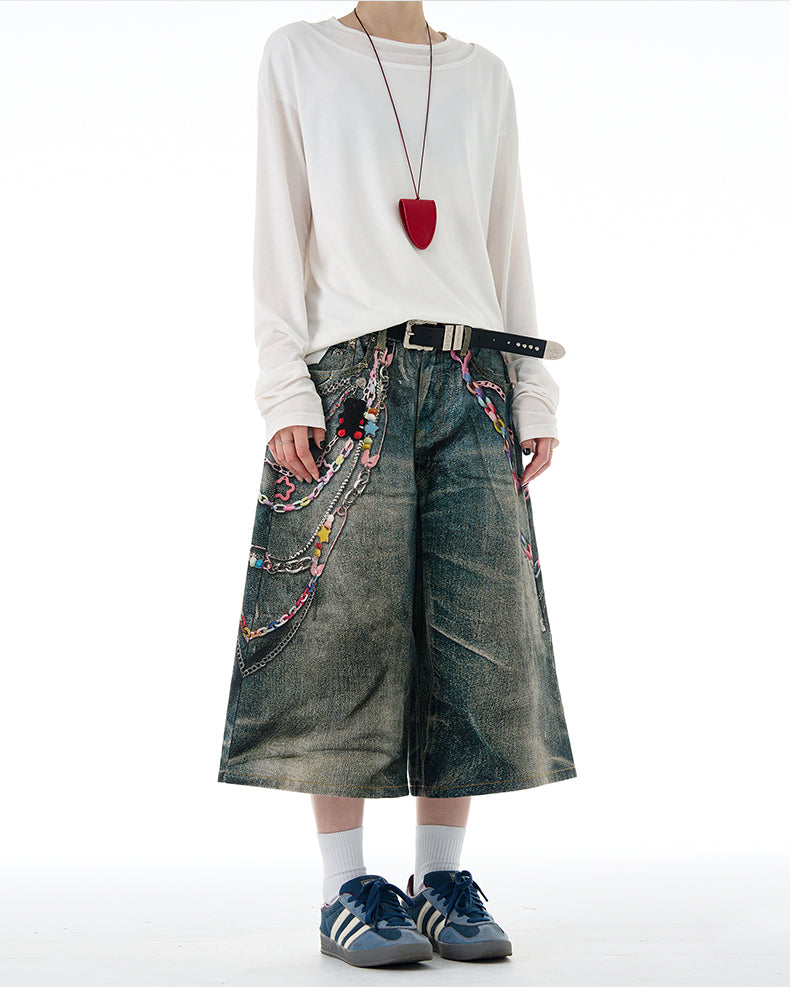 MADWITCH 3D PRINT DENIM PANTS #G6830