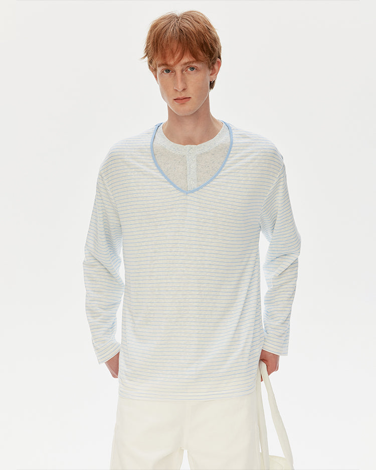 MADWITCH V-NECK LONG TEE #AM2079