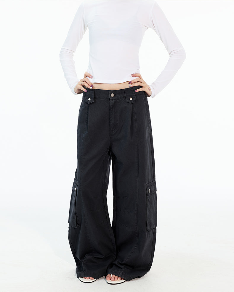MADWITCH PLEATED MULTI-POCKET WORK PANTS #A619