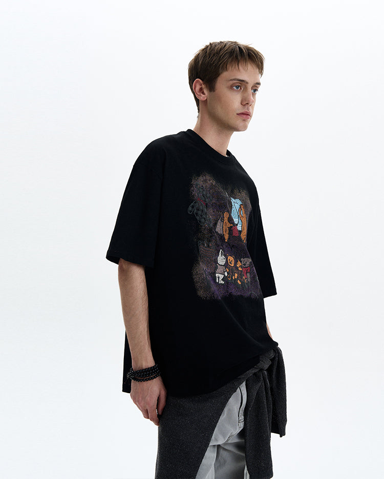 MADWITCH VINTAGE PRINT TEE #321