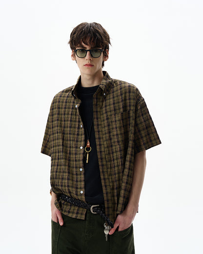 MADWITCH SEERSUCKER SHORT SLEEVE SHIRT #CR252