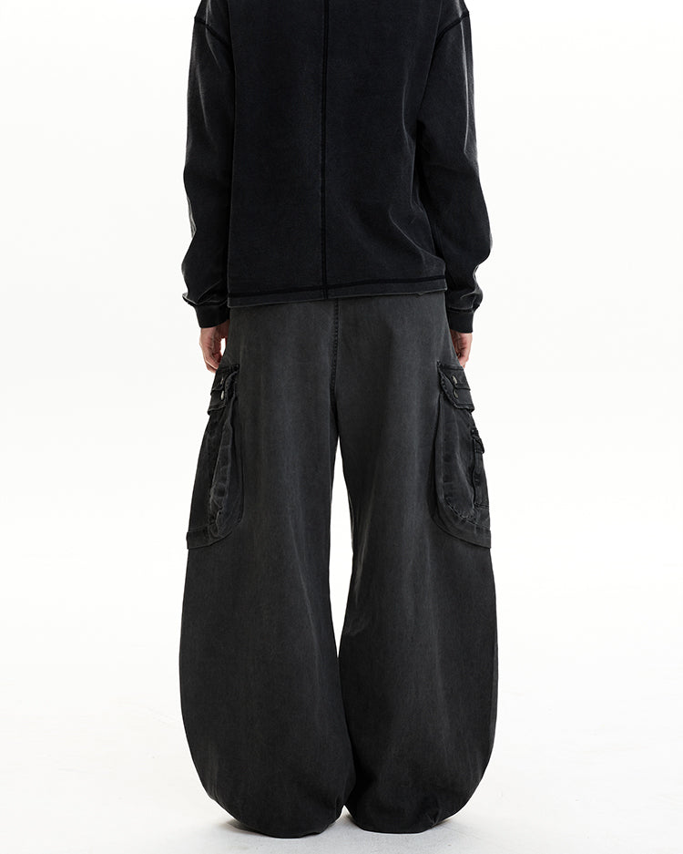 MADWIT DISTRESSED WIDE WORK PANTS #CK6932