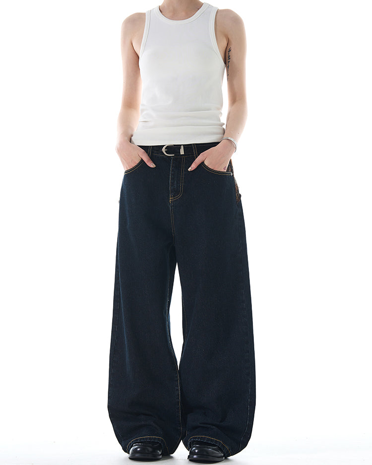 MADWITCH PATCHWORK STRAIGHT-LEG JEANS #G6651