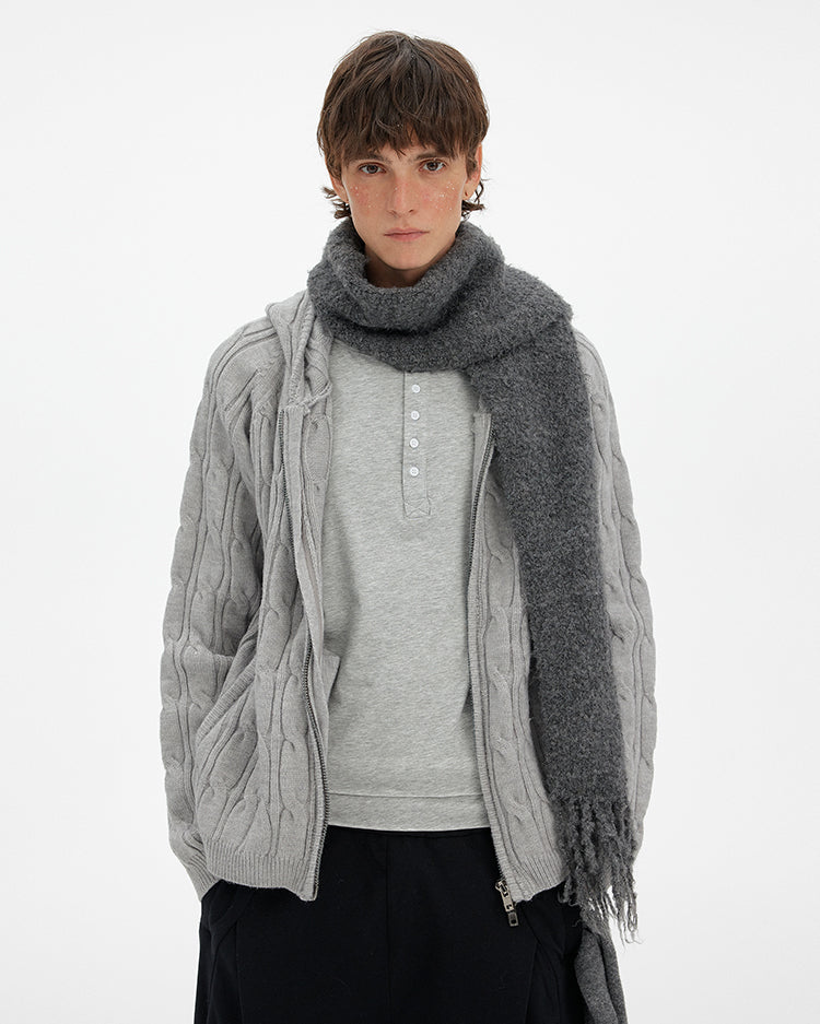 MADWITCH RETRO CABLE KNIT HOODIE #MY020