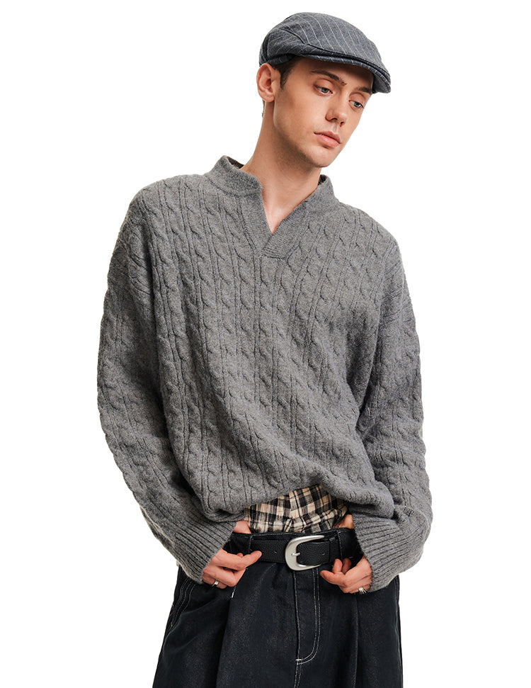 MADWITCH CABLE VEE SWEATER #25716