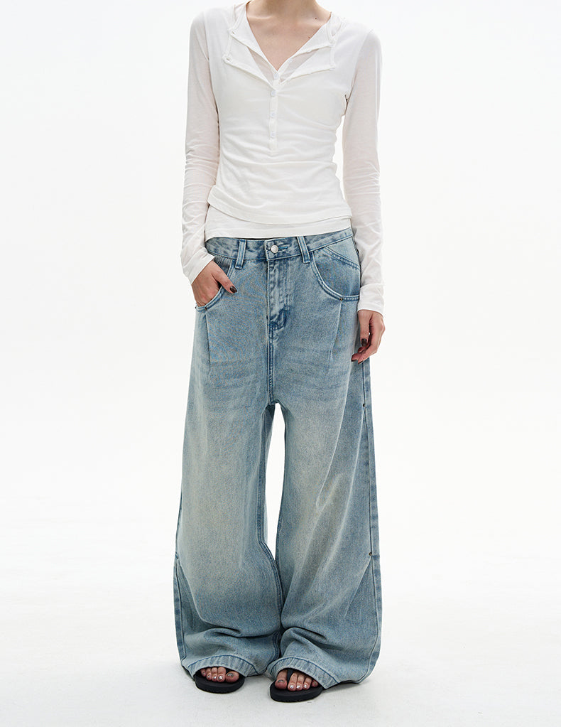 MADWITCH CREASE BLUE JEANS #D1657