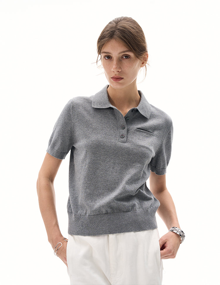 MADWITCH POLO COLLAR KNIT T-SHIRT #L99710
