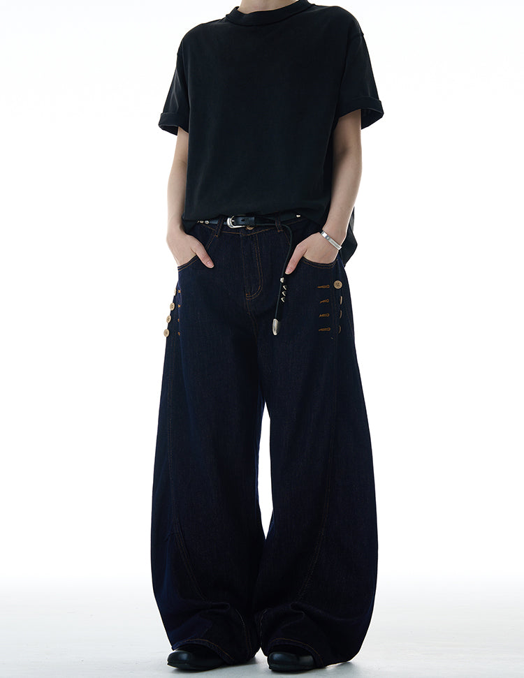 MADWITCH BUCKLED CASUAL JEANS #UTU001