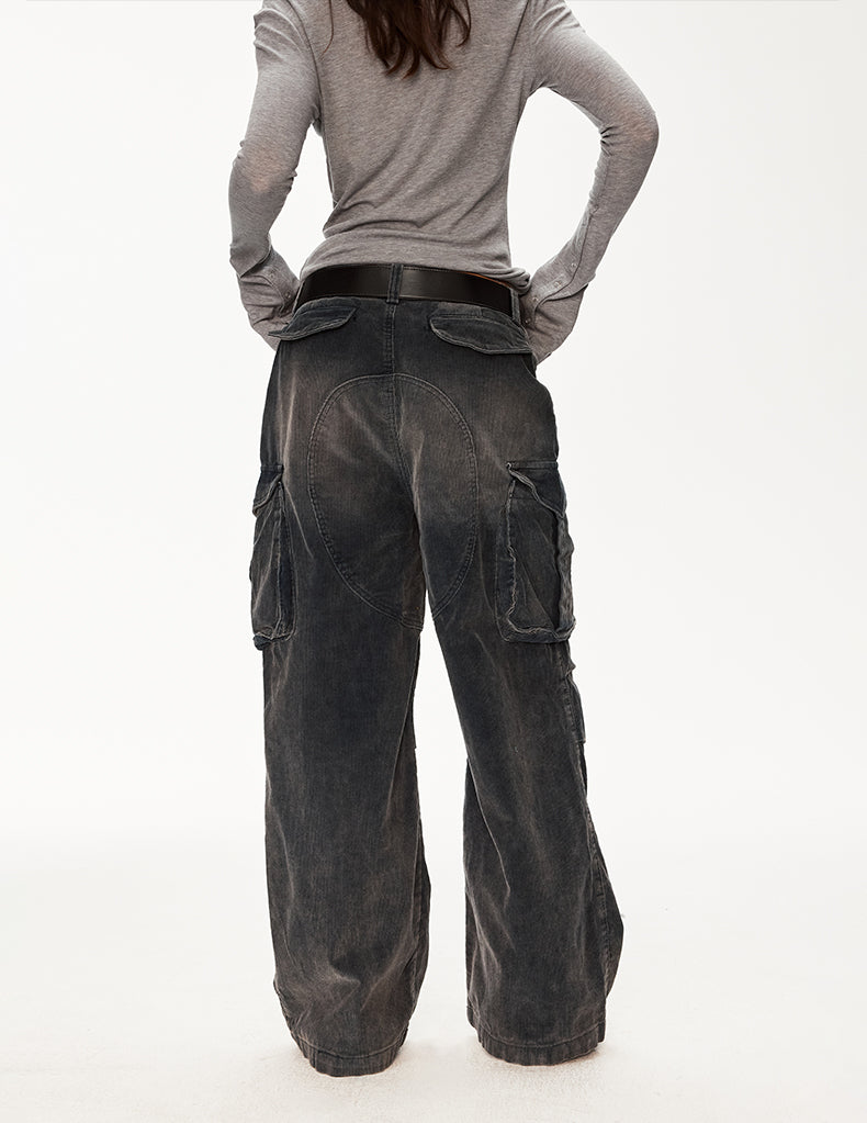 MADWIT DISTRESSED CORDUROY PANTS #Z041