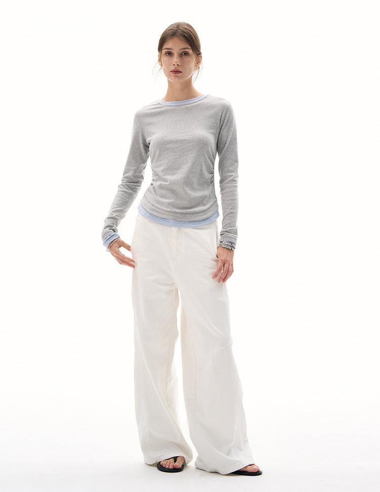 MADWITCH WAIST-CINCH STRIPED TOPS #DD3350