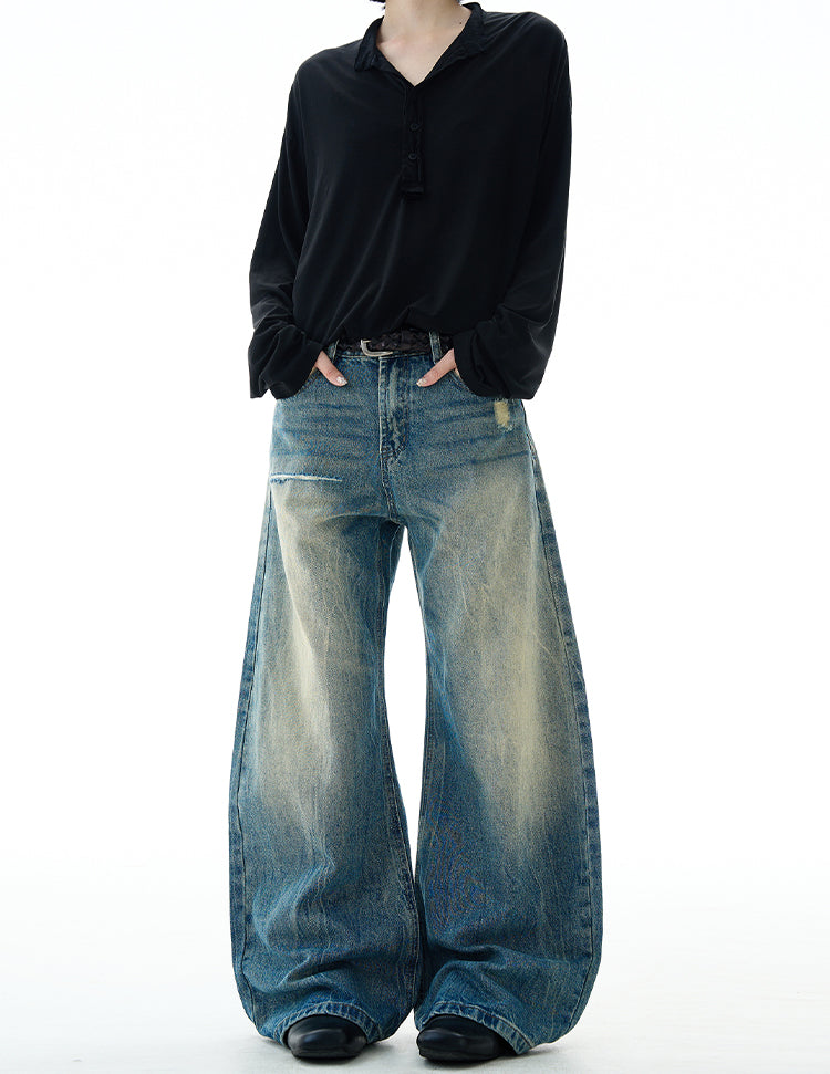 MADWITCH WASHED DISTRESSED JEANS #G6861