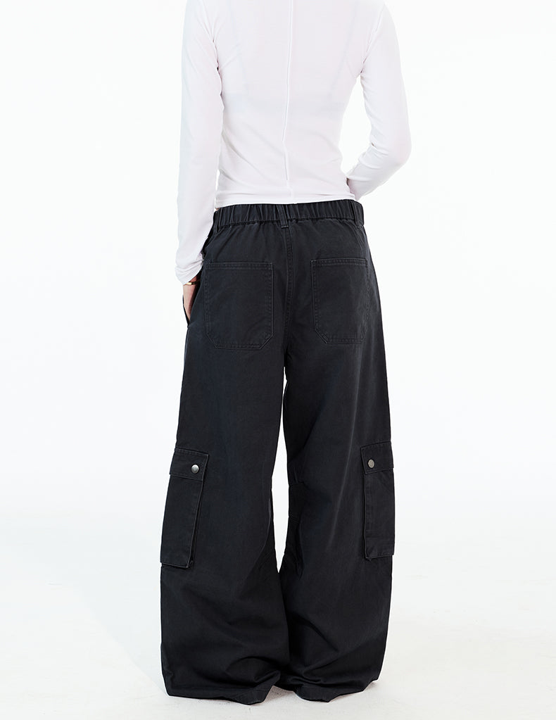 MADWITCH PLEATED MULTI-POCKET WORK PANTS #A619