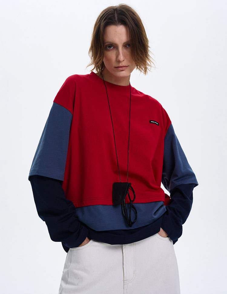 MADWITCH LAYERED FAUX TWO-PIECE HOODIE #6915