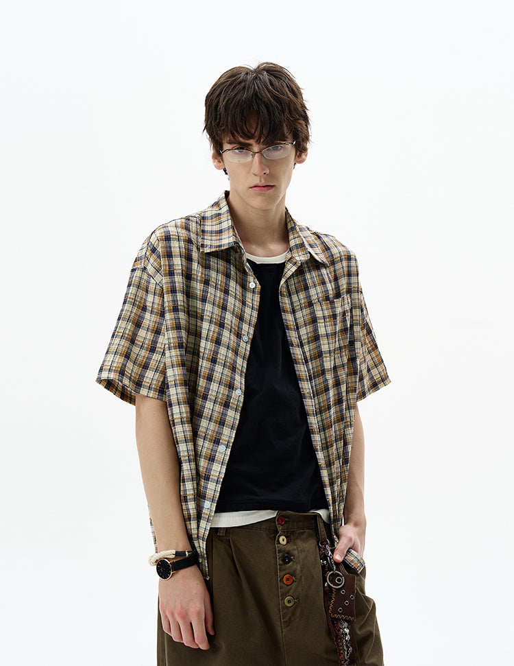 MADWITCH CONTRAST CHECKERED SHIRT #CR251