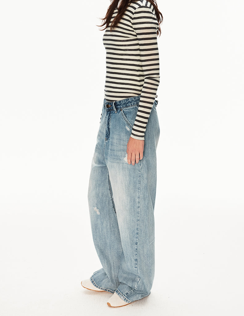 MADWIT RIPPED WASH JEANS #WH0A129