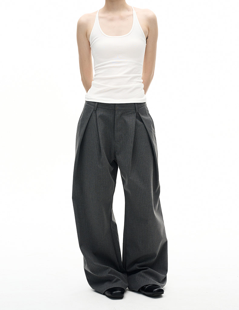 MADWITCH STRIPED WIDE LEG TROUSERS #C923