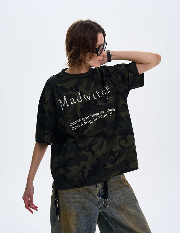 MADWITCH CAMO PRINT SHORT-SLEEVE T-SHIRT #MD4152