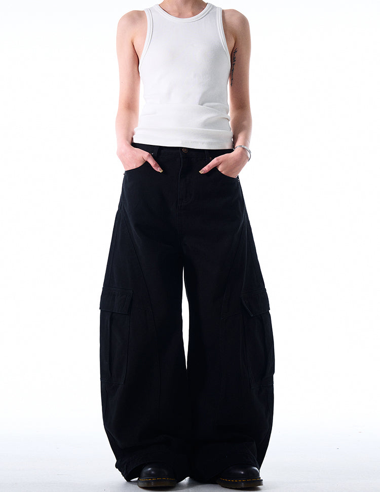 MADWITCH DECONSTRUCTED WIDE-LEG CARGO PANTS #DR6302