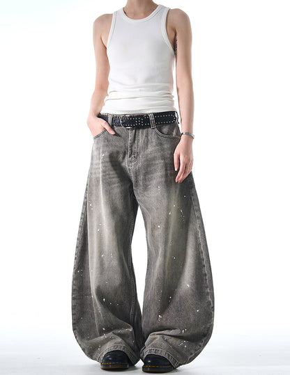 MADWITCH WIDE-LEG BEND-KNIFE JEANS #FX066