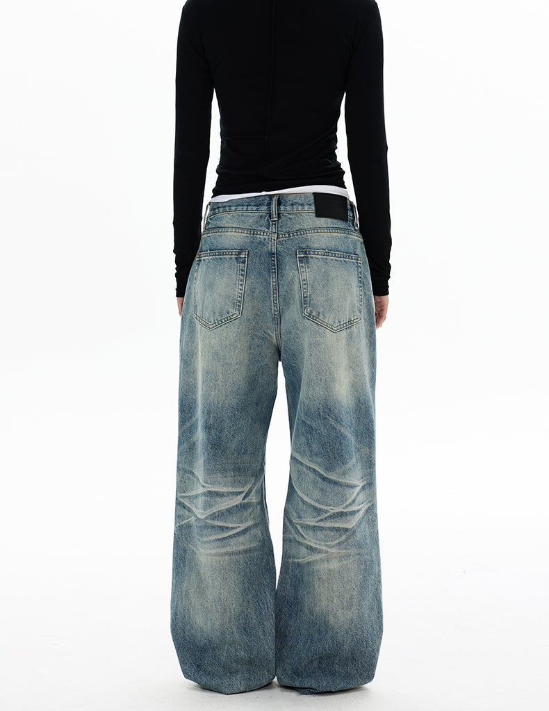 MADWITCH VINTAGE WASHED STRAIGHT JEANS #GP9768