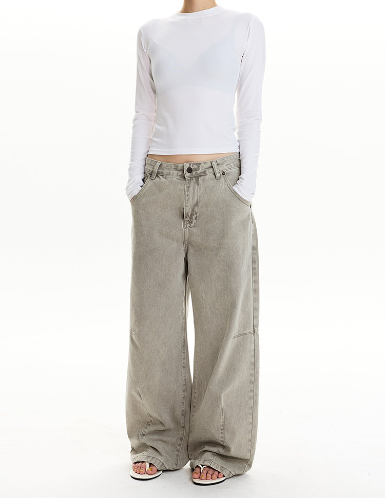 MADWITCH DECONSTRUCTED VINTAGE WASH JEANS #CK3598