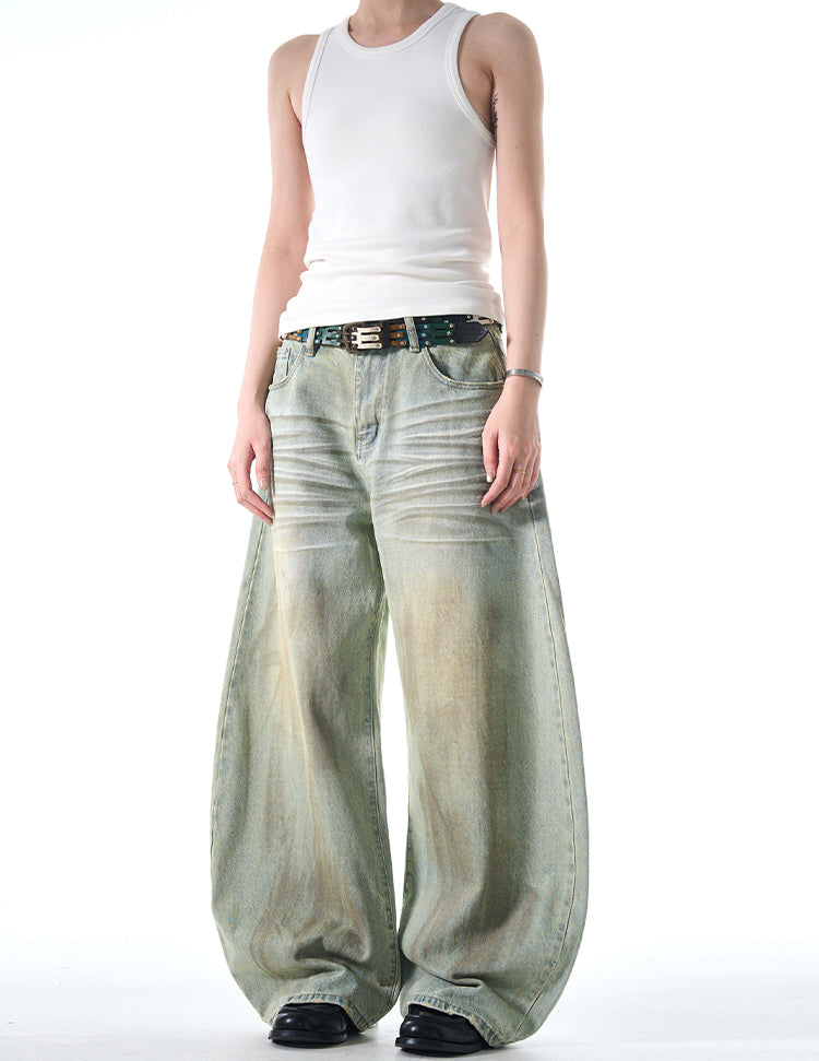 MADWITCH POST-APOCALYPTIC STYLE WIDE-LEG JEANS #FX065