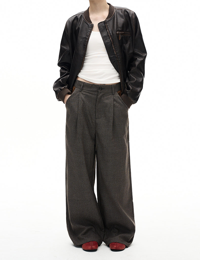 MADWITCH PREPPY PLAID WIDE TROUSERS #25036