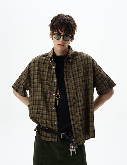 MADWITCH SEERSUCKER SHORT SLEEVE SHIRT #CR252