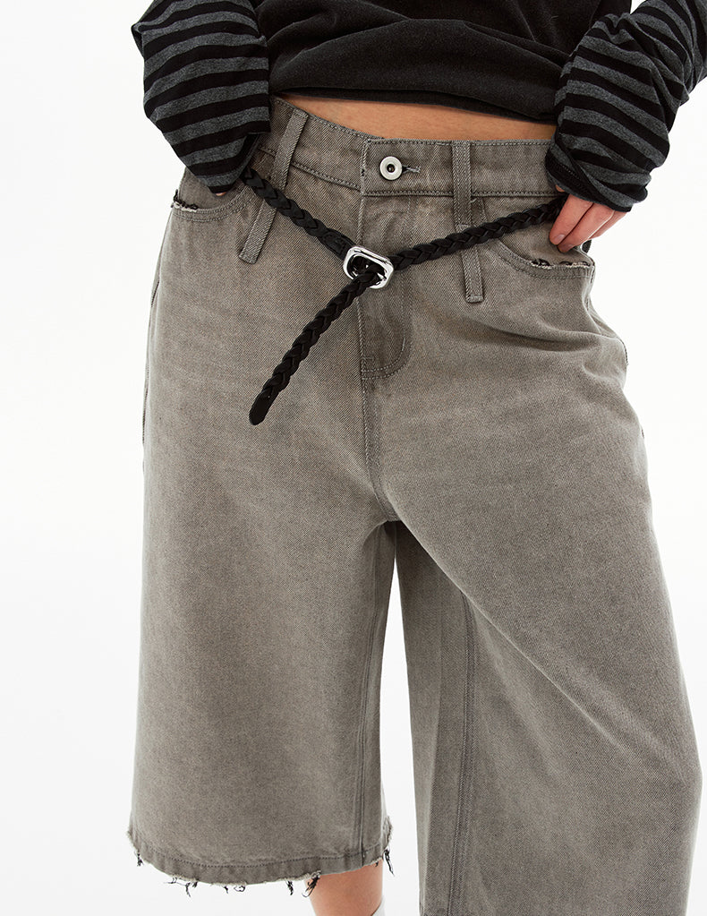 MADWIT FRAYED WASHED JEANS #K731