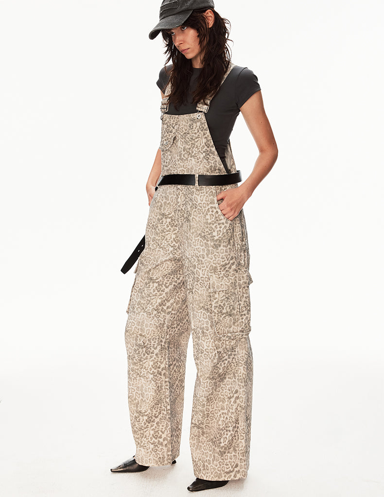 MADWIT HIGH STREET LEOPARD OVERALLS #CK3575